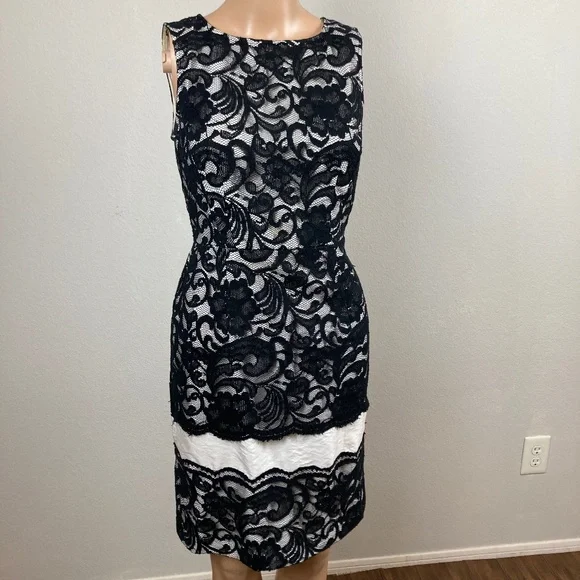 The Limited White and Black Lace Dress Size 4